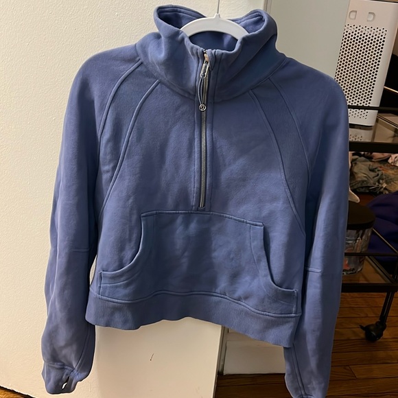 LIKE NEW! LULULEMON Scuba Oversized Funnel Neck 1/2 Zip in M/L in waterdrop - Picture 3 of 4